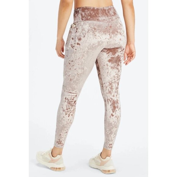 FABLETICS Velour Leggings Biker Shorts Bundle of 3 Sz L Brown Red Purple Active - Picture 3 of 7